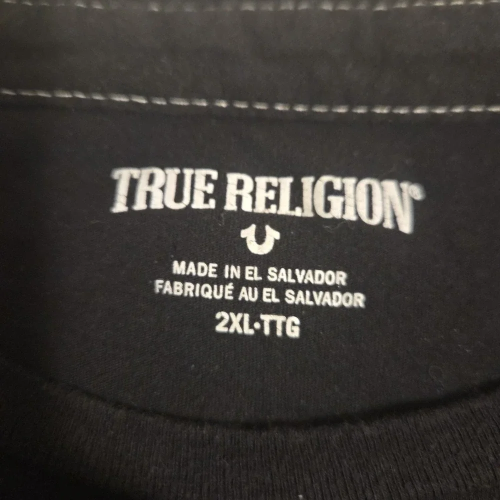True Religion T‎ shirt mens 2XL Y2K Black vintage retro graphic